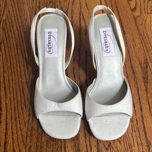 Women's White Slingback Heels Size 4.5